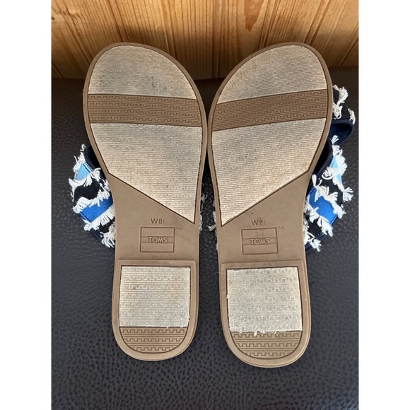 TOMS Viv sandals blue fringe Sandal Sz 8.5 - Picture 5 of 8
